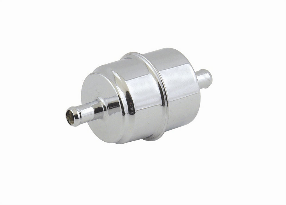 MR. GASKET 9746 Chrome 3/8 Inch Fuel Filter with 40 Micron Paper Element and Steel Canister