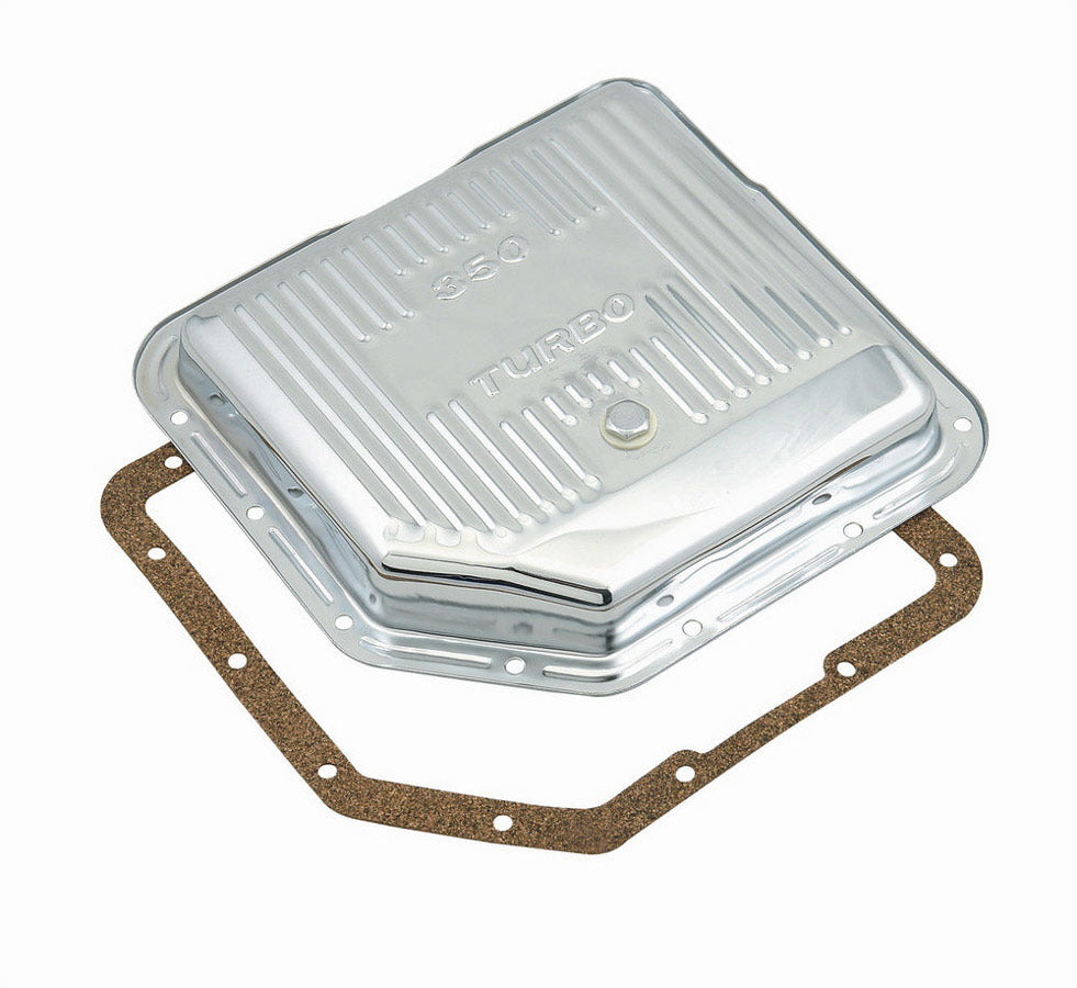 MR. GASKET 9761 Th350 Chrome Transmission Pan with Ribbed Steel Construction