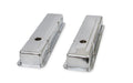 MR. GASKET 9800 Short Valve Cover for Small Block Chevy, Chrome Steel, Stock Height with Baffled Design and Breather Hole