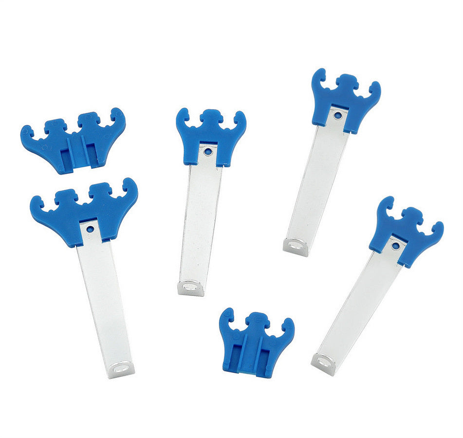MR. GASKET 9881 Deluxe Spark Plug Wire Loom Kit for Valve Cover Mount, 7-8 mm, Blue Plastic, Clip Style, Includes Bracket