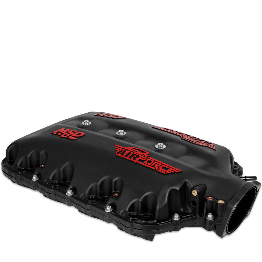 MSD Ignition 2700 Atomic AirForce LT1 Intake Manifold with Multi-Port Plastic Throttle Body Flange, Black, GM GenV LT-Series