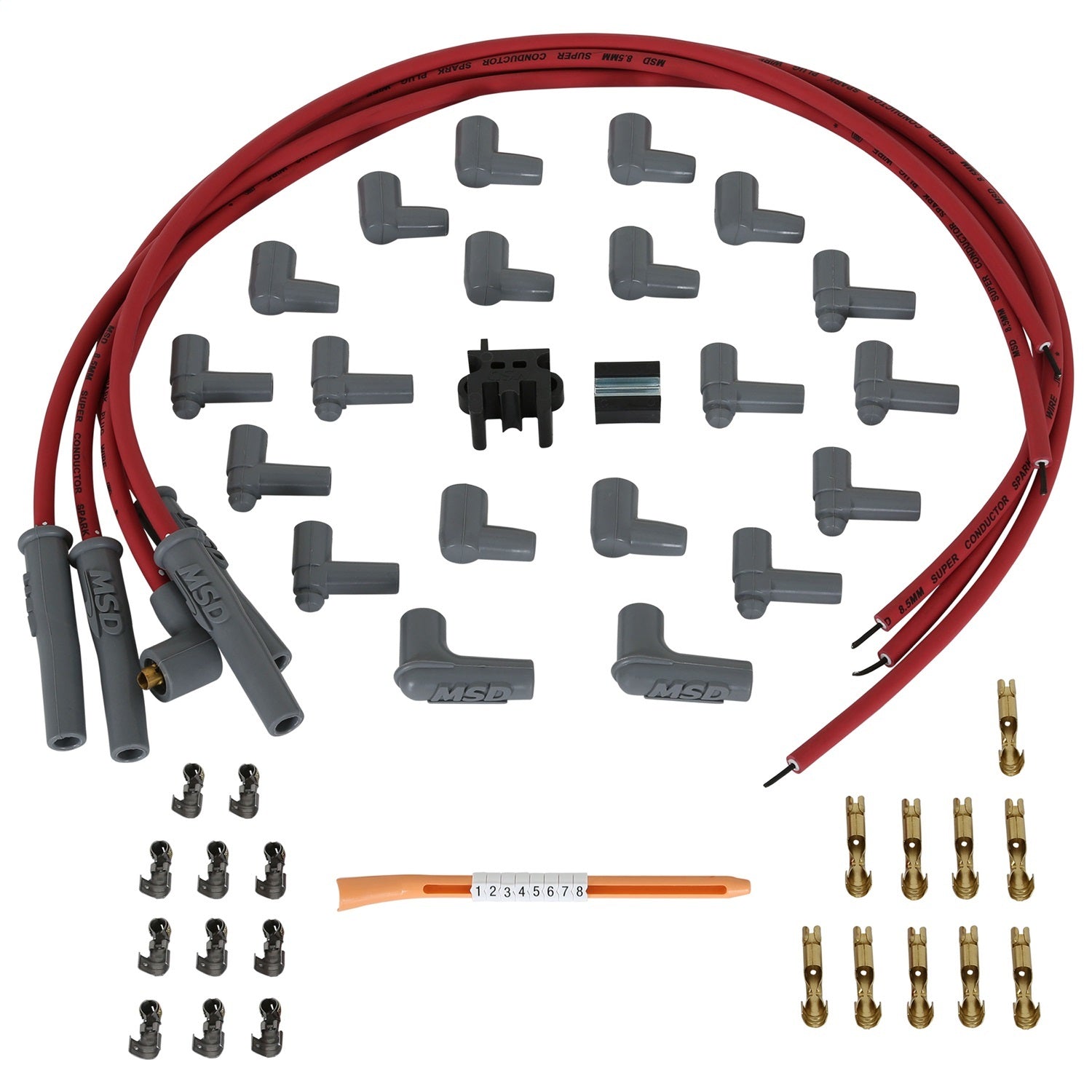 MSD Ignition 31159 8.5mm Super Conductor Spark Plug Wire Set for 4-Cylinder HEI Engines