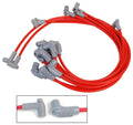 MSD Ignition 31249 SBC Wires Low Profile Spark Plug Wire Set with 8.5mm Spiral Core Conductors and Red Finish