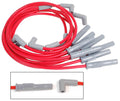 MSD Ignition 31329 Super Conductor Spark Plug Wire Set for Small Block Ford, 8.5mm Diameter, Red with Spiral Core and Straight Plug Boots