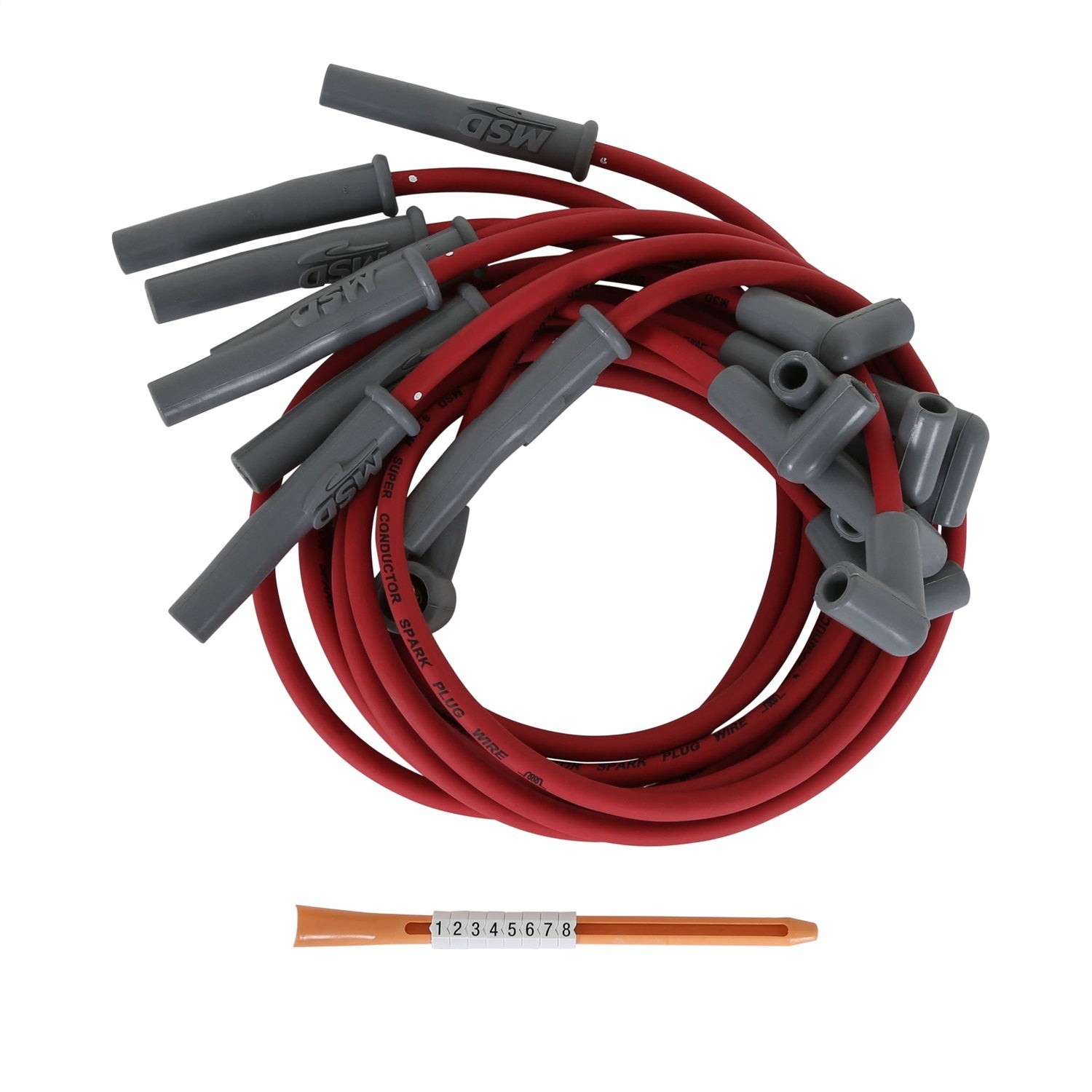 MSD Ignition 31339 Spark Plug Wire Set for Ford 351M-400 with 8.5mm Spiral Core and Red Color