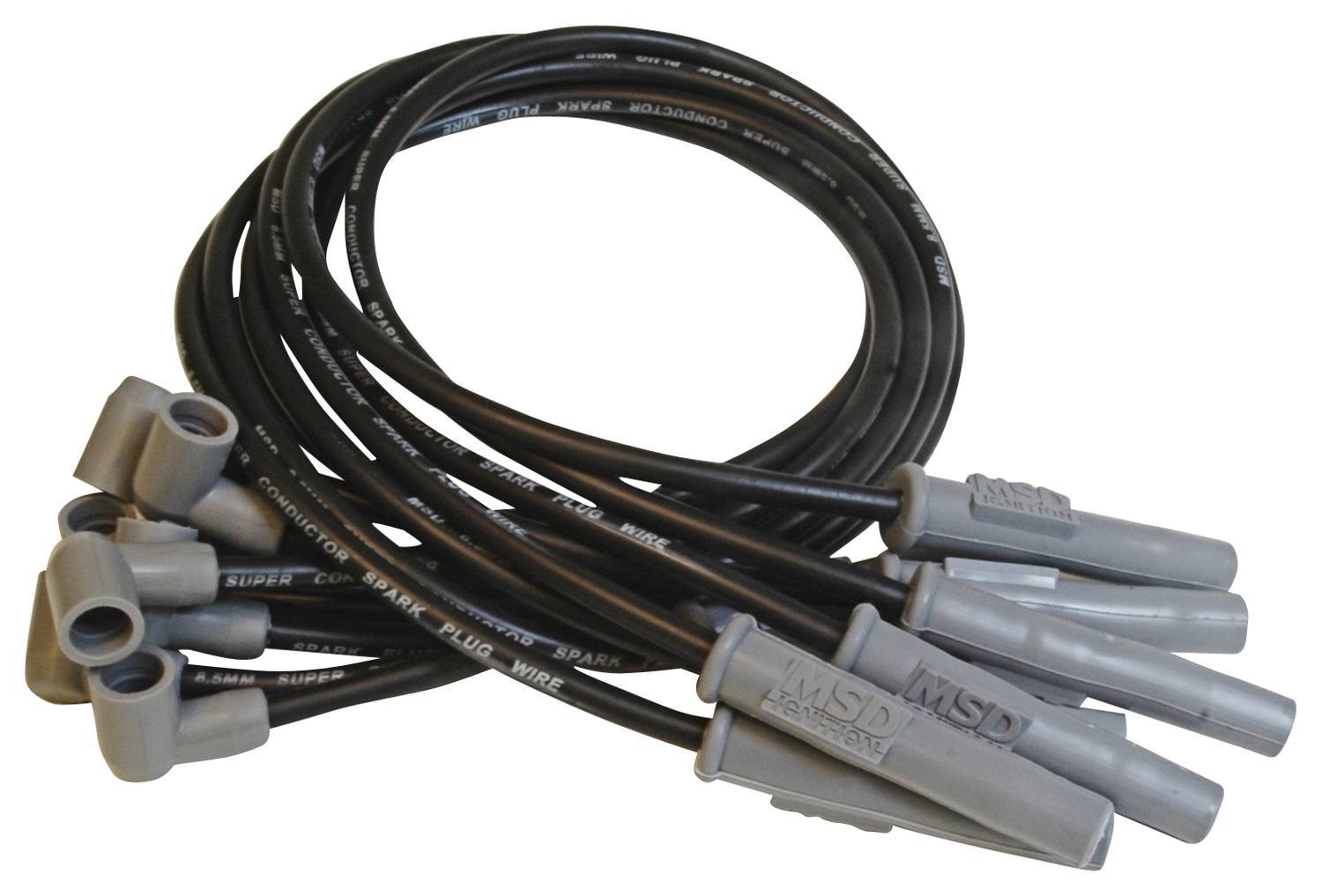 MSD Ignition 31383 8.5mm Spark Plug Wire Set with Spiral Core and Straight Boot for Big Block Ford and Cleveland Engines