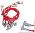 MSD Ignition 31549 8.5mm Super Conductor Spark Plug Wire Set with Spiral Core and Red Boots for Chevy V8 Engines