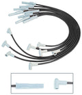 MSD Ignition 31773 Spark Plug Wire Set 8.5mm Super Conductor Spiral Core Black with HEI Style Terminals for Big Block Chevy