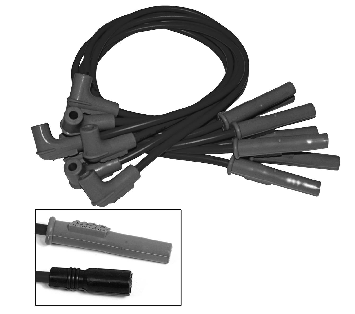 MSD Ignition 32073 8.5mm Super Conductor Spark Plug Wire Set for GM LS-Series with Remote Coil