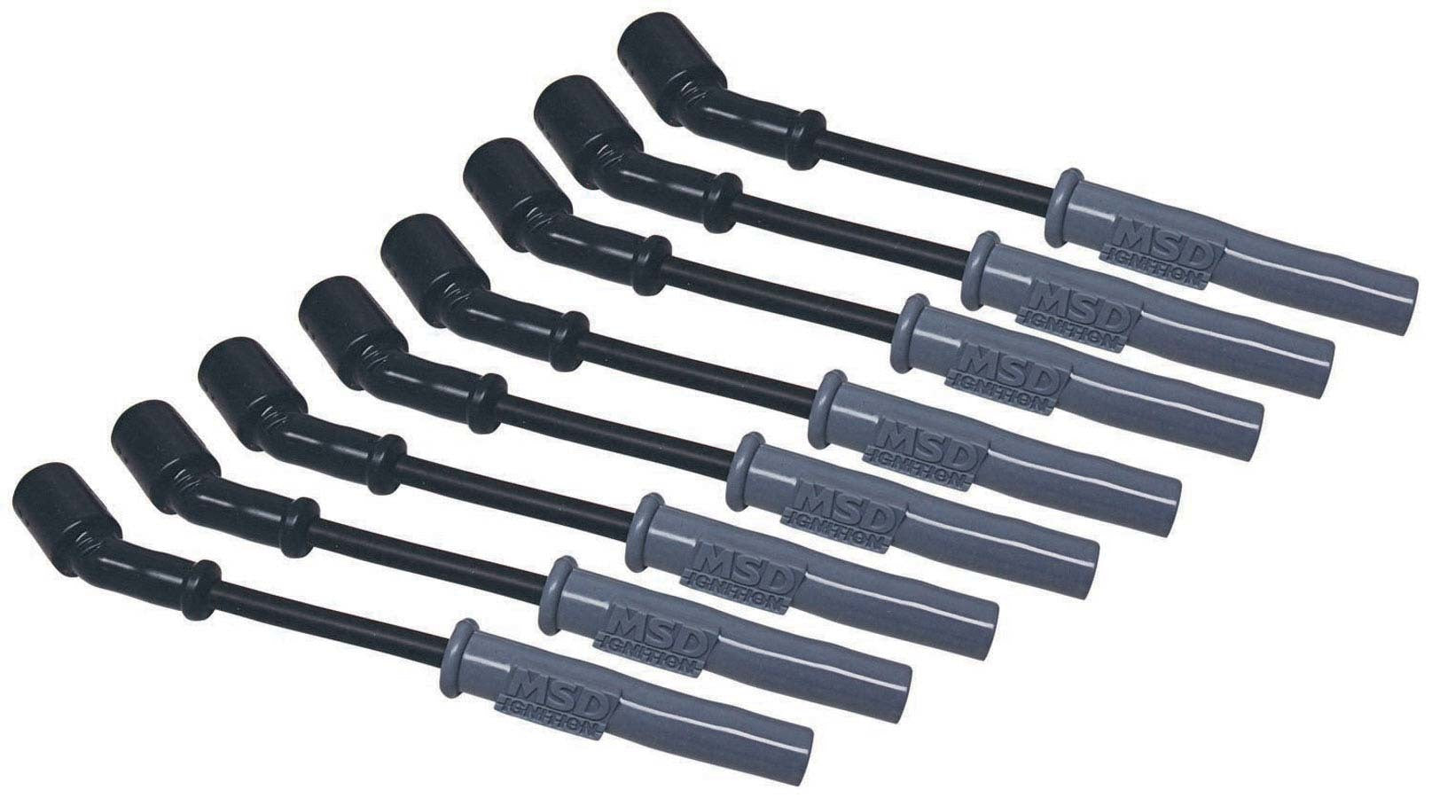 MSD Ignition 32813 8.5mm Spark Plug Wire Set with Spiral Core and Straight Boot Design