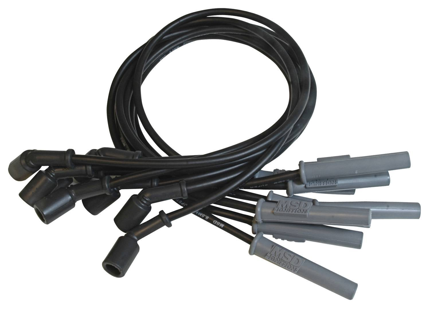 MSD Ignition 32823 8.5mm Super Conductor Spark Plug Wire Set with Spiral Core and Straight Plug Boots for GM LS-Series