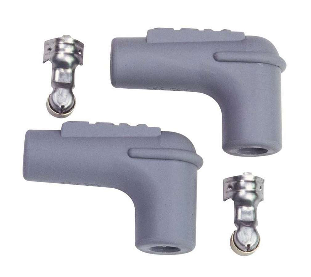 MSD Ignition 3311 90 Degree Spark Plug Boot Kit for 8.5 mm Wires, Gray, Pair
