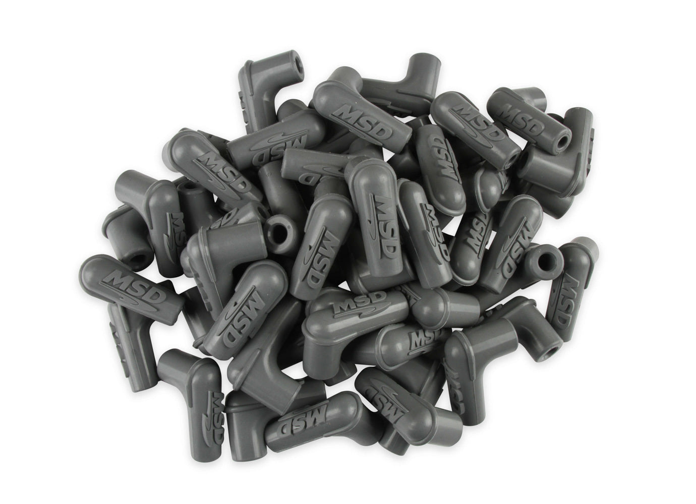 MSD Ignition 34514 90-Degree Spark Plug Wire Boots, Silicone, Gray, Set of 50