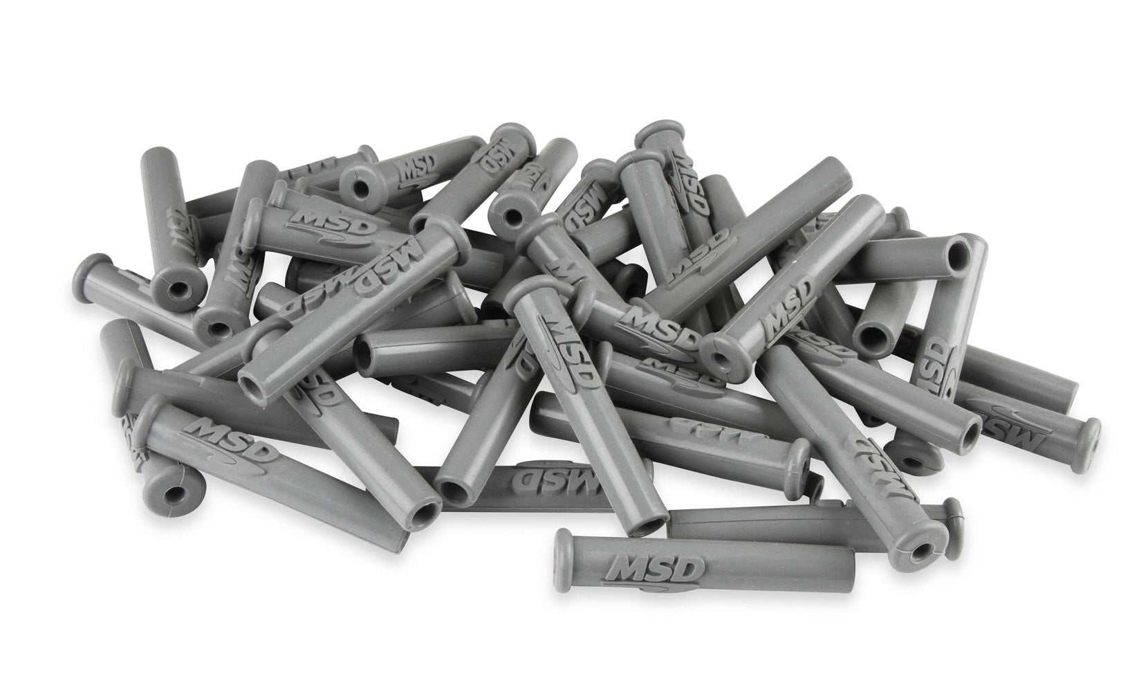 MSD Ignition 34564 Spark Plug Wire Boots, 8.5 mm, Straight, Gray Silicone, Set of 50