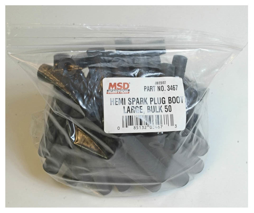 MSD Ignition 3467 Hemi Spark Plug Wire Boots Set of 50, 8.5 mm Diameter, Straight Silicone Gray