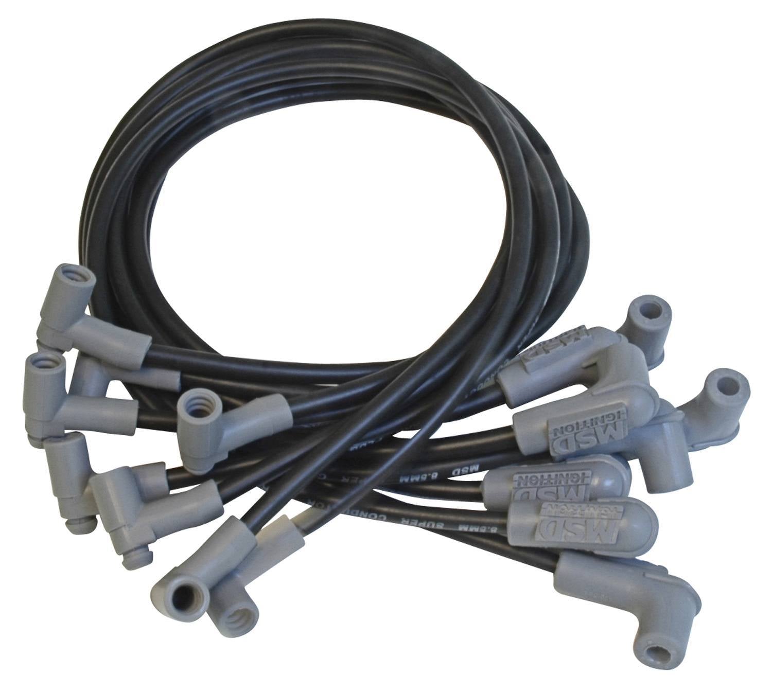 MSD Ignition 35653 8.5mm Super Conductor Spark Plug Wire Set for Small Block Chevy with HEI Tower Cap