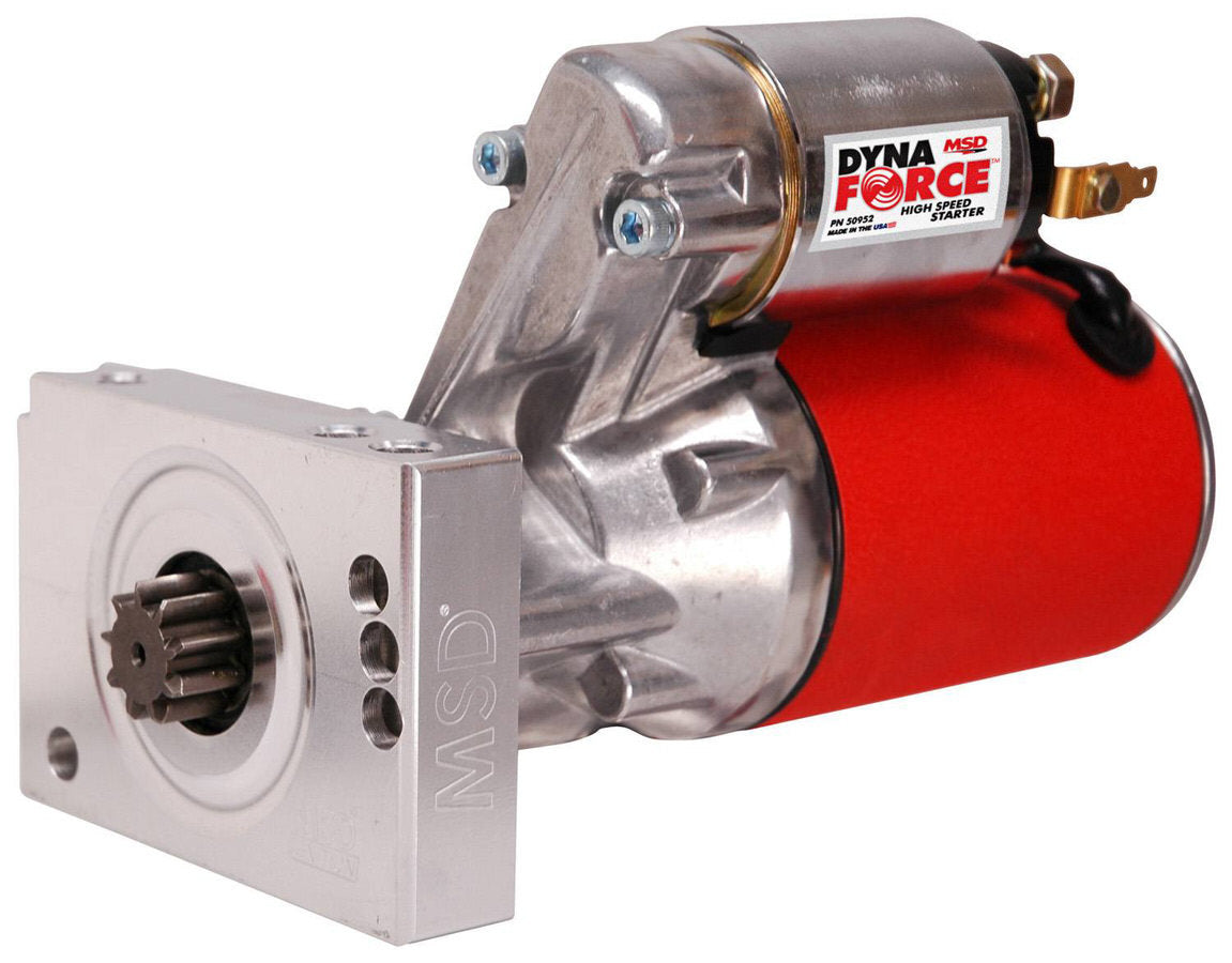 MSD Ignition APS Starter for Chevy V8 High Speed with 3.73:1 Gear Reduction, Red Finish, 153/168 Tooth Flywheels, Straight Mount