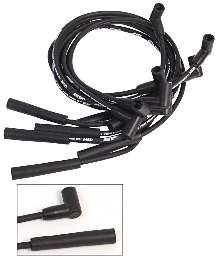 MSD Ignition 5540 Street Fire Spark Plug Wire Set for Ford V8, 8 mm Spiral Core with Factory Style Boots and Terminals