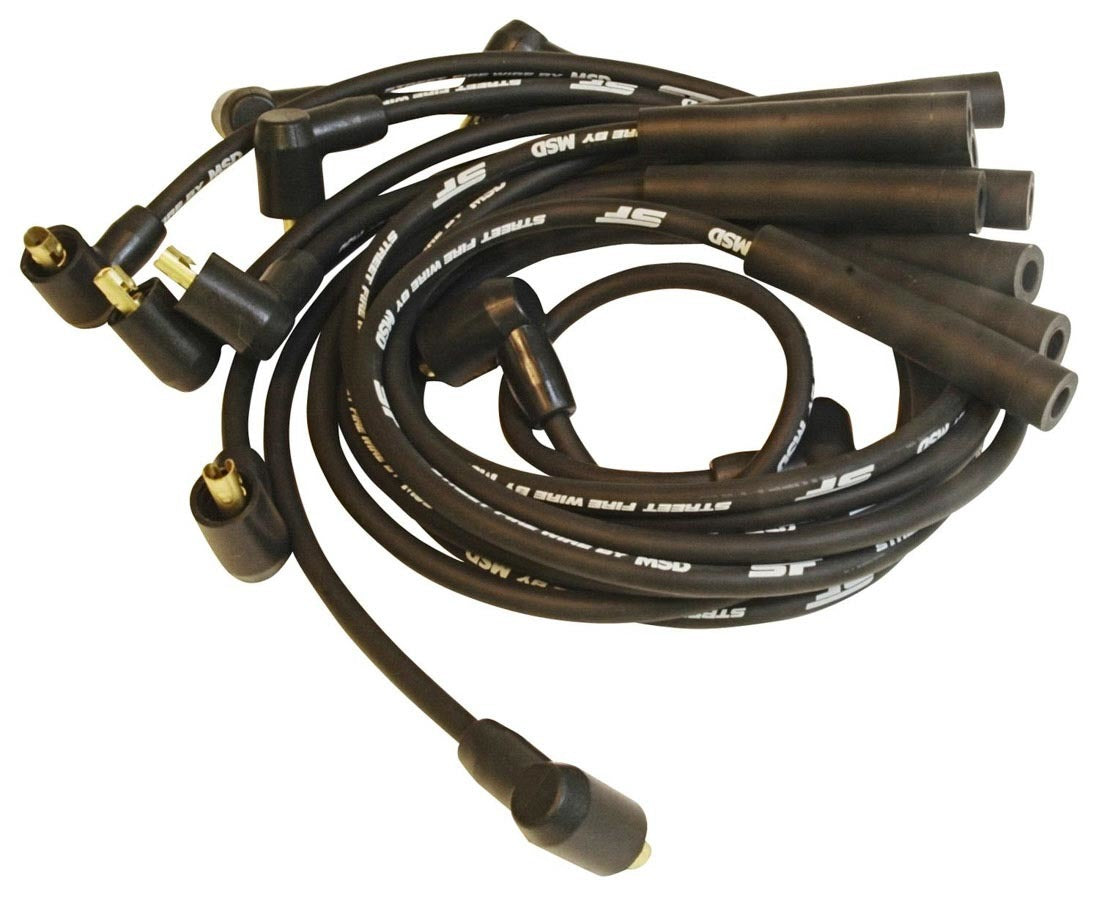 MSD IGNITION 5543 Street Fire Spark Plug Wire Set, 8 mm Spiral Core, Black with Factory-Style Boots for Small Block Ford
