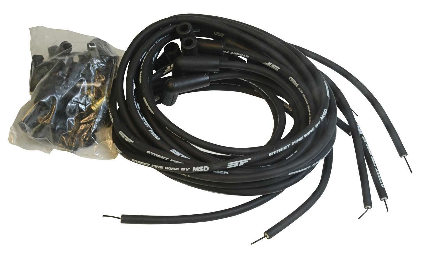MSD Ignition 5552 Street Fire Spark Plug Wire Set with 8mm Spiral Core and 90 Degree Boots