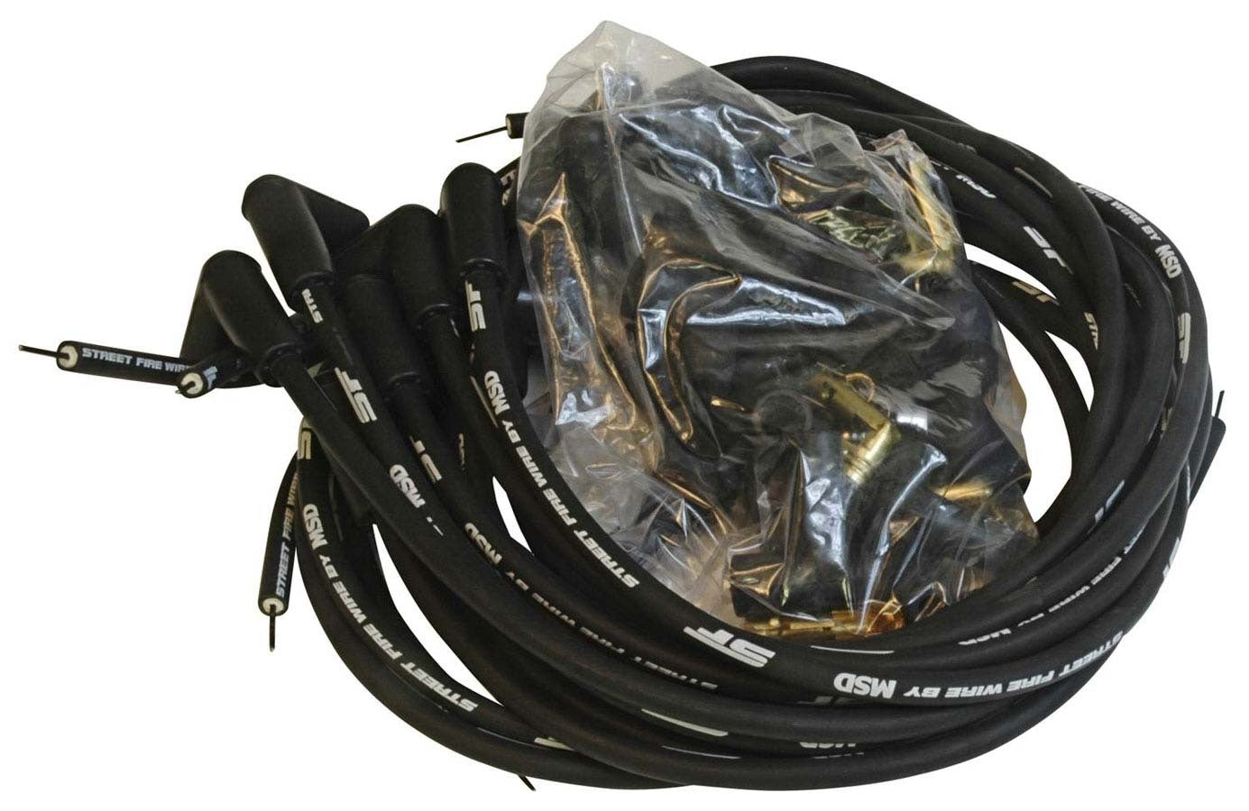 MSD Ignition 5553 Street Fire Spark Plug Wire Set with 8mm Spiral Core and 90 Degree Boots for V8 Engines