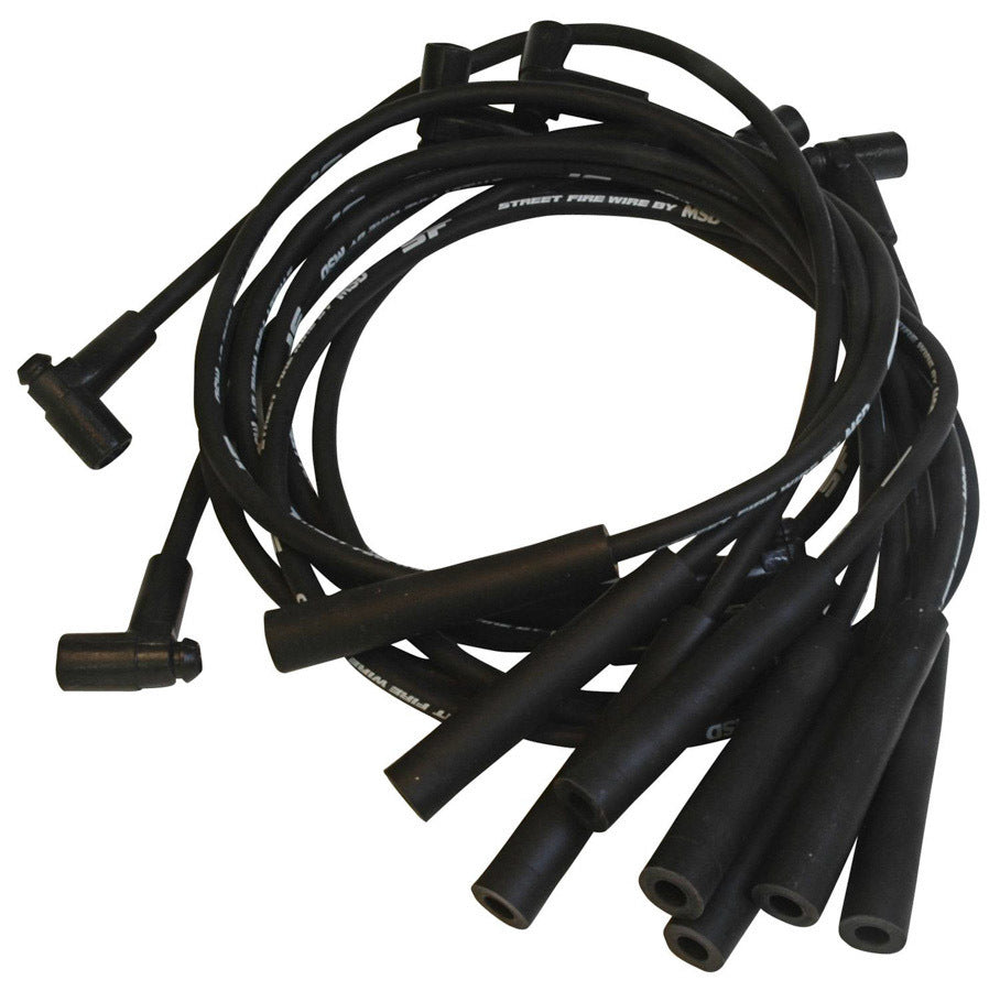 MSD Ignition 5560 Street Fire Spark Plug Wire Set for Big Block Chevy, 8 mm Spiral Core, Black with Factory Style Boots and Terminals