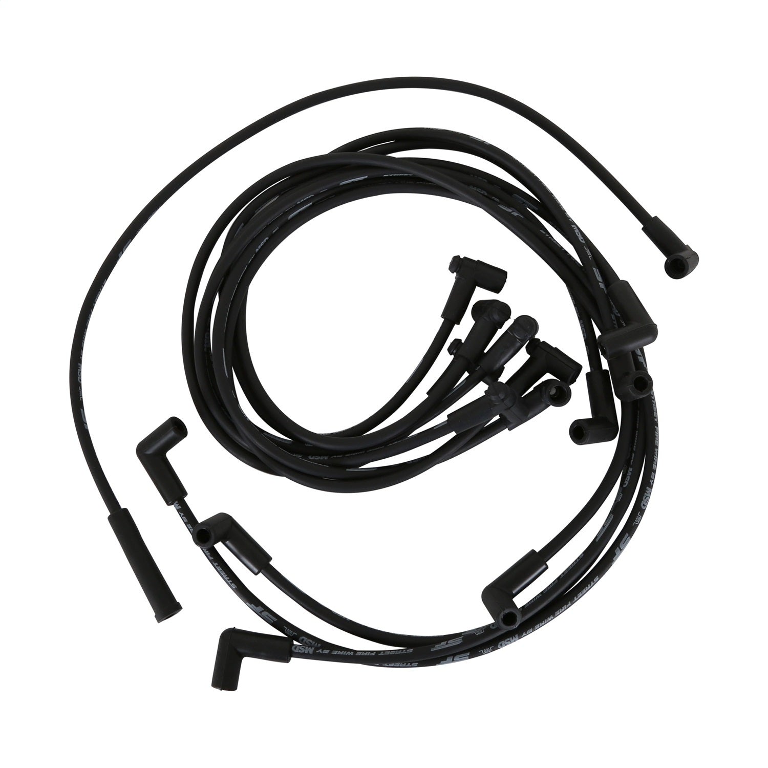 MSD Ignition 5563 Street Fire Spark Plug Wire Set for Small Block Chevy, 8 mm Spiral Core, Black with Factory Style Boots and Terminals