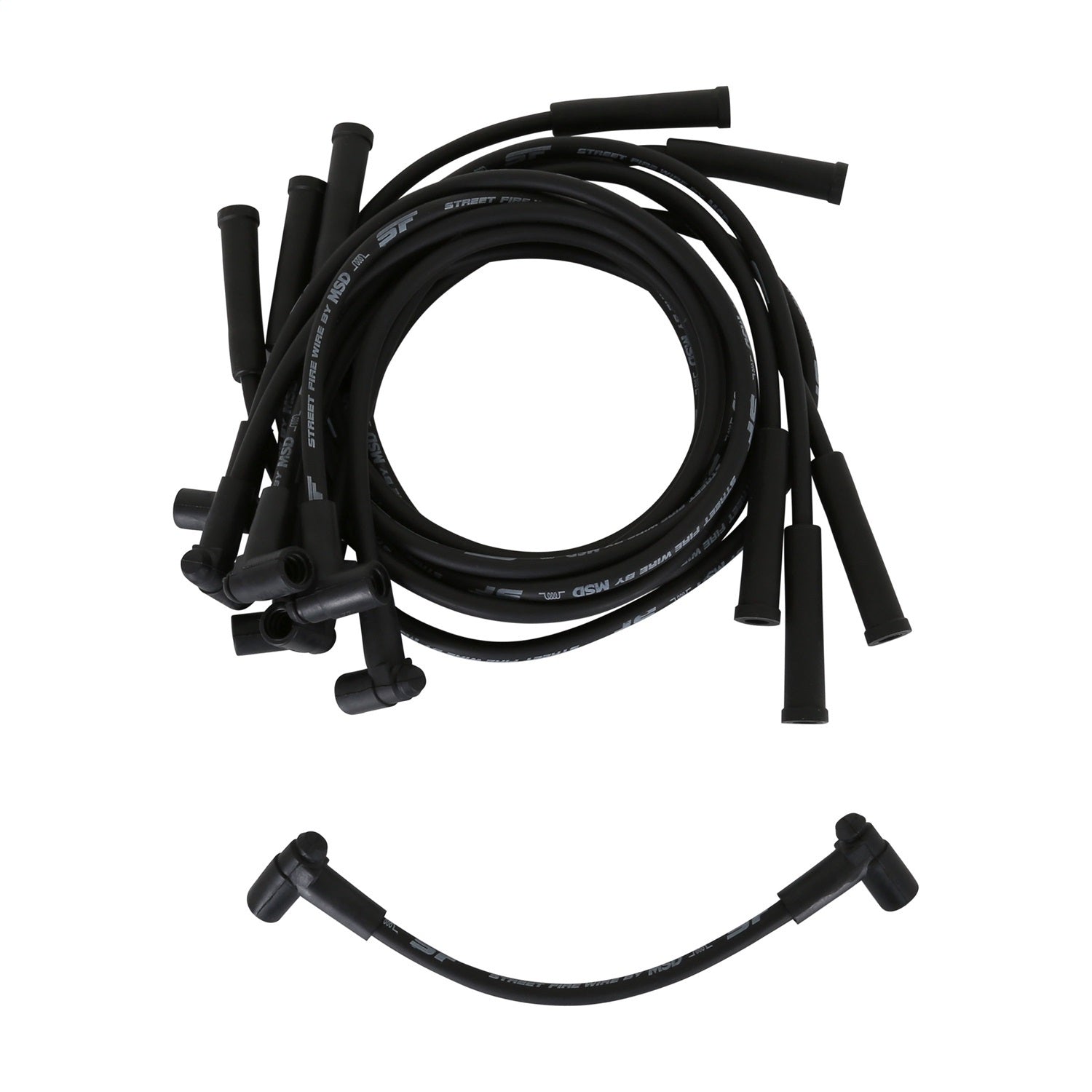 MSD Ignition 5569 Street Fire Spark Plug Wire Set for Big Block Chevy, 8 mm Spiral Core, Black with Factory Style Boots and Terminals