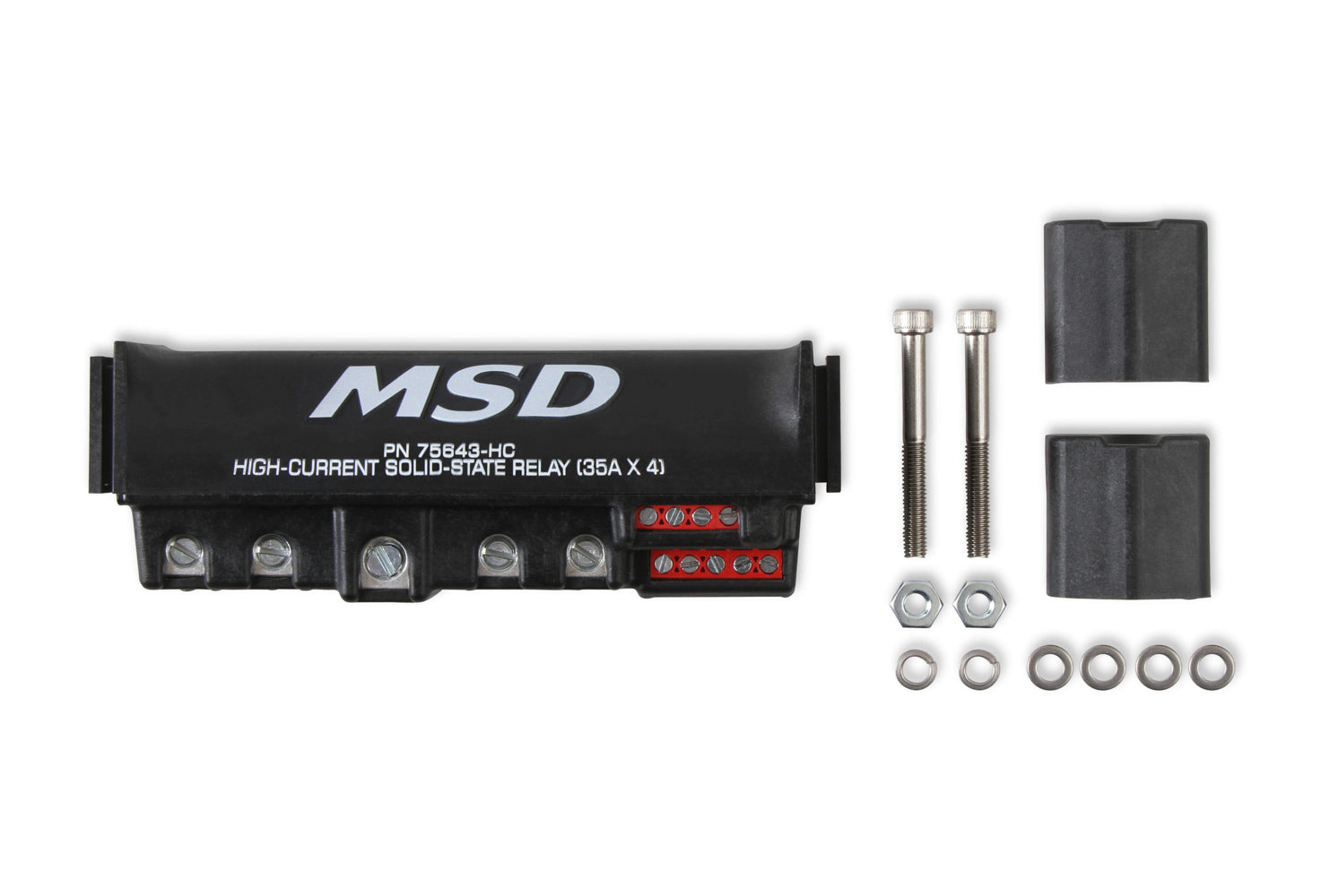 MSD Ignition 75643-HC High-Current Solid State Relay Kit, 35 Amp, 4 Channels, Black