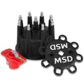 MSD Ignition Cap and Rotor Kit Pro Mag Lite for V8 Engines, Black, Stainless Terminals