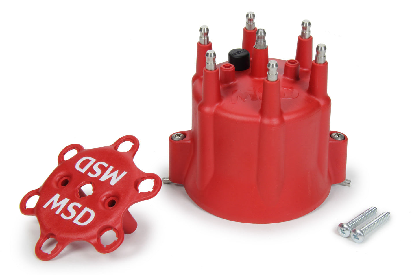 MSD Ignition MSD8014 Distributor Cap for Chevy 6-Cylinder Engines with Stainless Terminals and Twist Lock Design