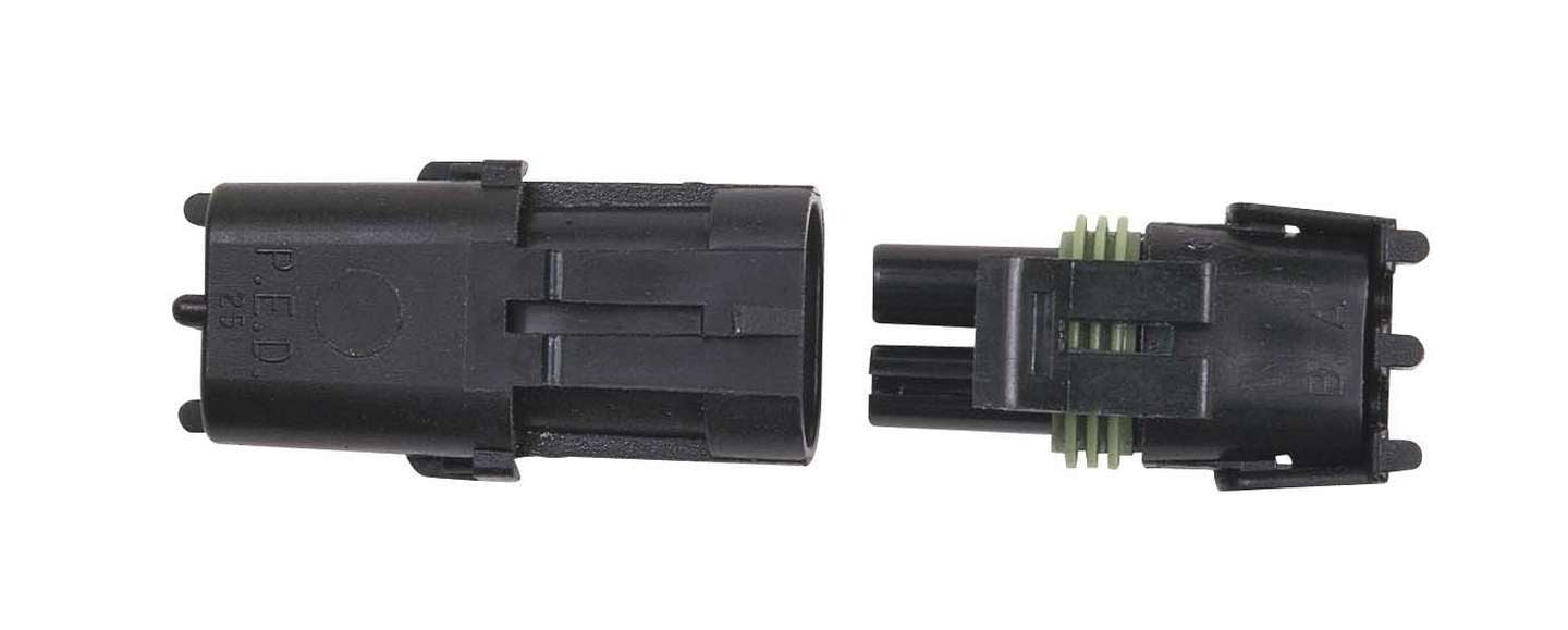 MSD Ignition 8173 2-Pin Weatherproof Electrical Connector, Black Plastic