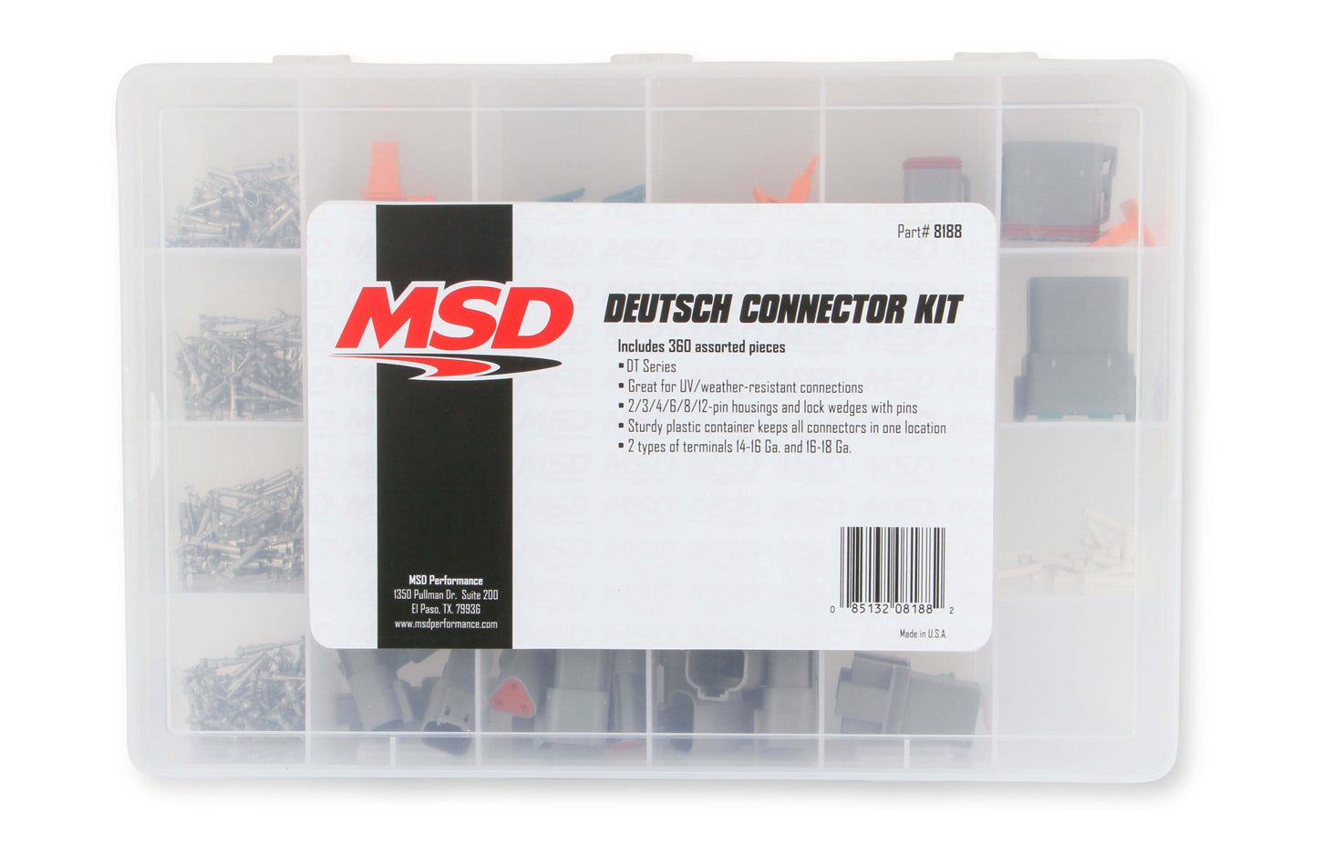 MSD Ignition Deutsch Connector Kit with Multiple Pin Options and Gauge Compatibility