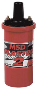 MSD Ignition Blaster 2 Ignition Coil 0.700 Ohm, Oil-Filled Canister, Red Finish