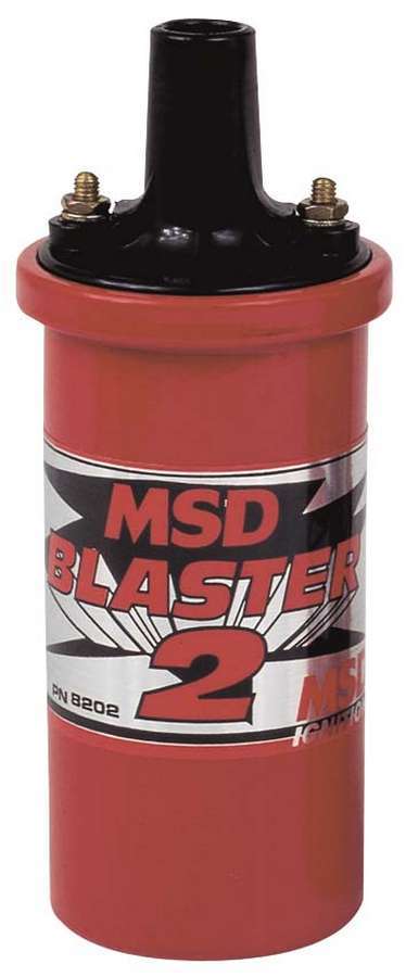 MSD Ignition Blaster 2 Ignition Coil 0.700 Ohm, Oil-Filled Canister, Red Finish