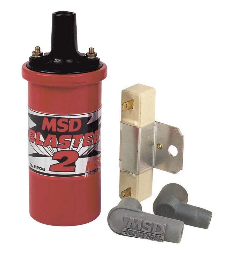 MSD Ignition Blaster 2 Coil 8203 Oil-Filled Canister, 0.700 Ohm, Red Finish, Female Socket, 45,000 Volts
