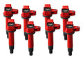 MSD Ignition 82218 Blaster Coil-On-Plug Ignition Coil Pack for Toyota V8, Set of 8, Red and Black