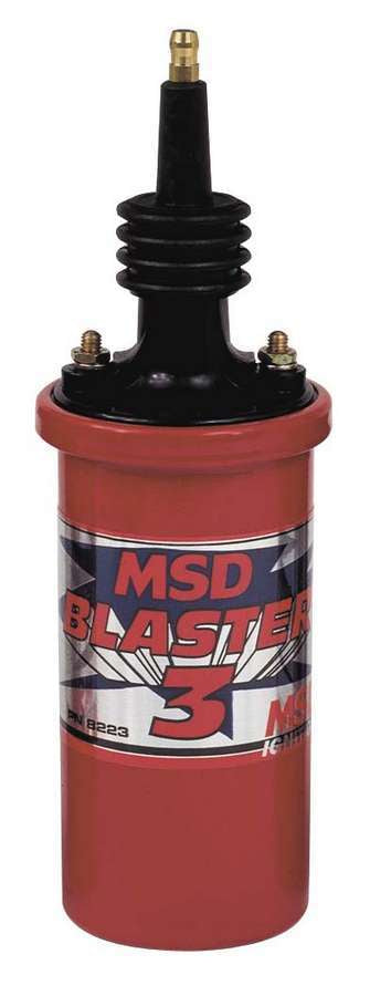 MSD Ignition Blaster 3 Coil Part Number 8223, Oil-Filled Canister, 45,000 Volts, Red