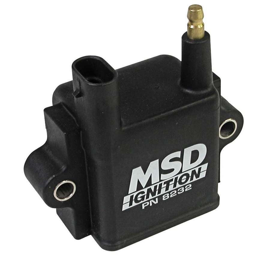 MSD Ignition 8232 Blaster E-Core Ignition Coil, 43,000 Volts, Male HEI, Black