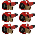 MSD Ignition 82576 Red Coil-On-Plug Ignition Coil Pack for Ford EcoBoost V6, 6-Pack
