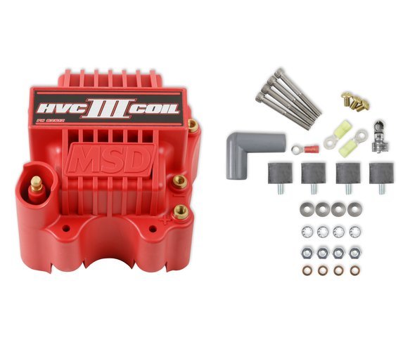 MSD Ignition HVC III U-Core Ignition Coil Part Number 82612, Red Finish, 45,000 Volts