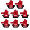 MSD Ignition 82628 Blaster Ignition Coil Pack for GM LS-Series V8 Engines, Set of 8, Red Female Socket