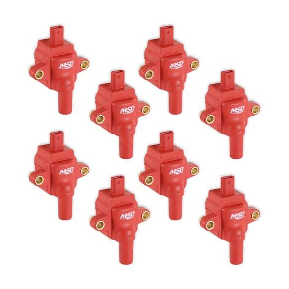 MSD Ignition 82838 Coil for Ford Godzilla 7.3L with Female Socket, Red