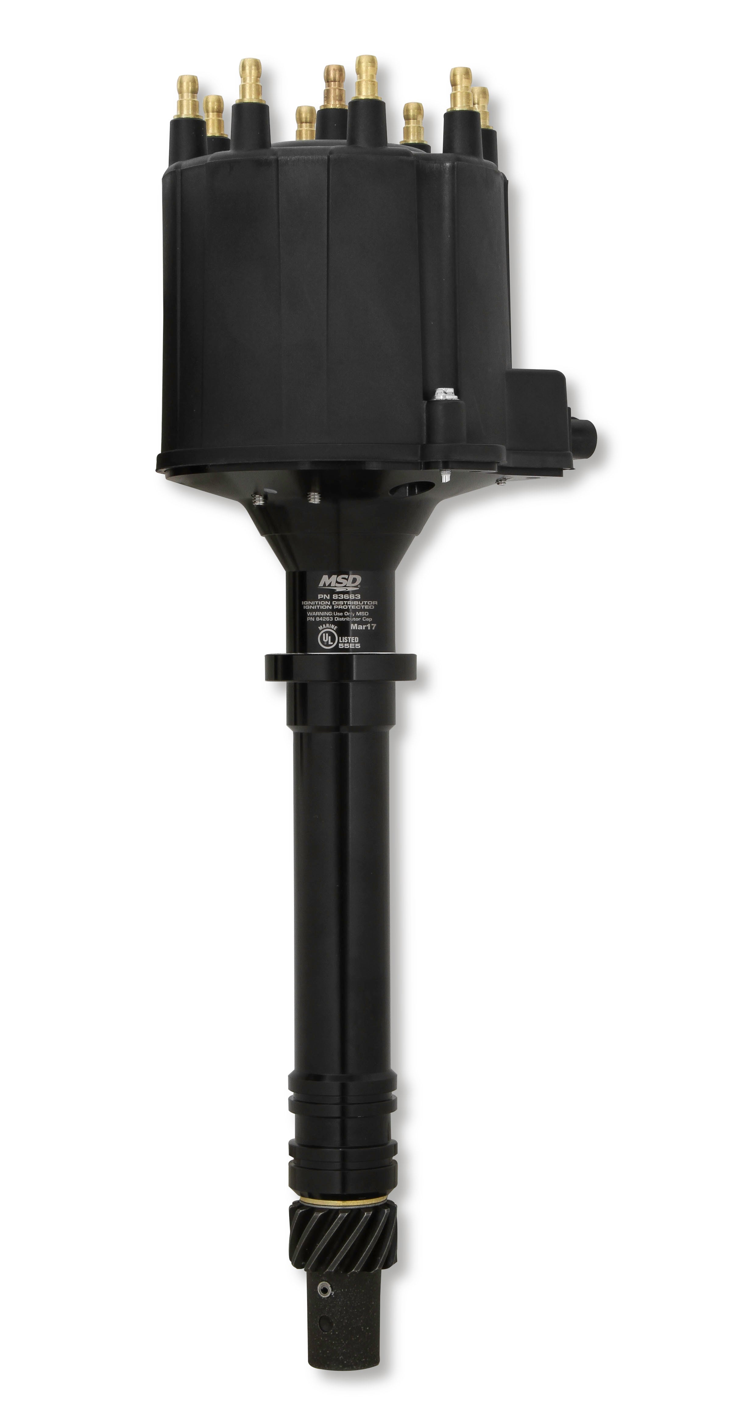 MSD Ignition 83663 Marine Distributor for Chevy V8 HEI Late Model with Magnetic Pickup and Electronic Advance
