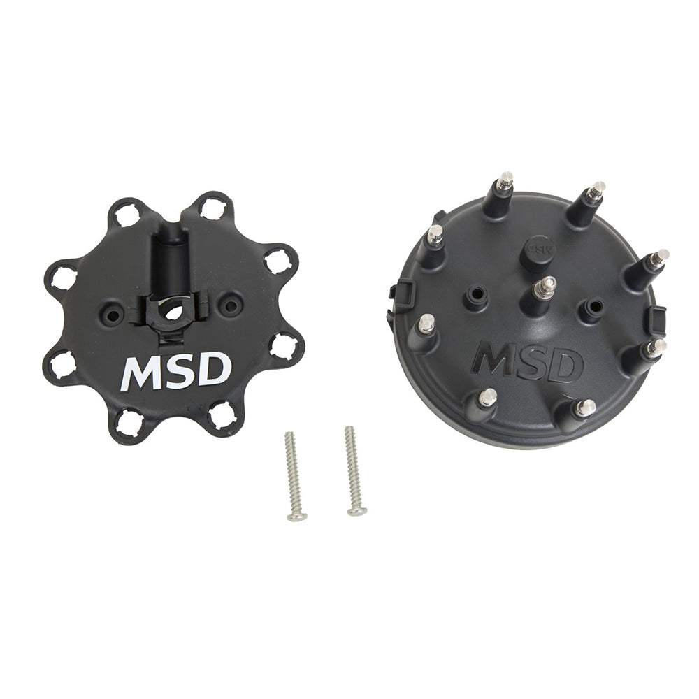 MSD Ignition 84083 Distributor Cap for Ford HEI with Stainless Terminals and Clamp Down Design