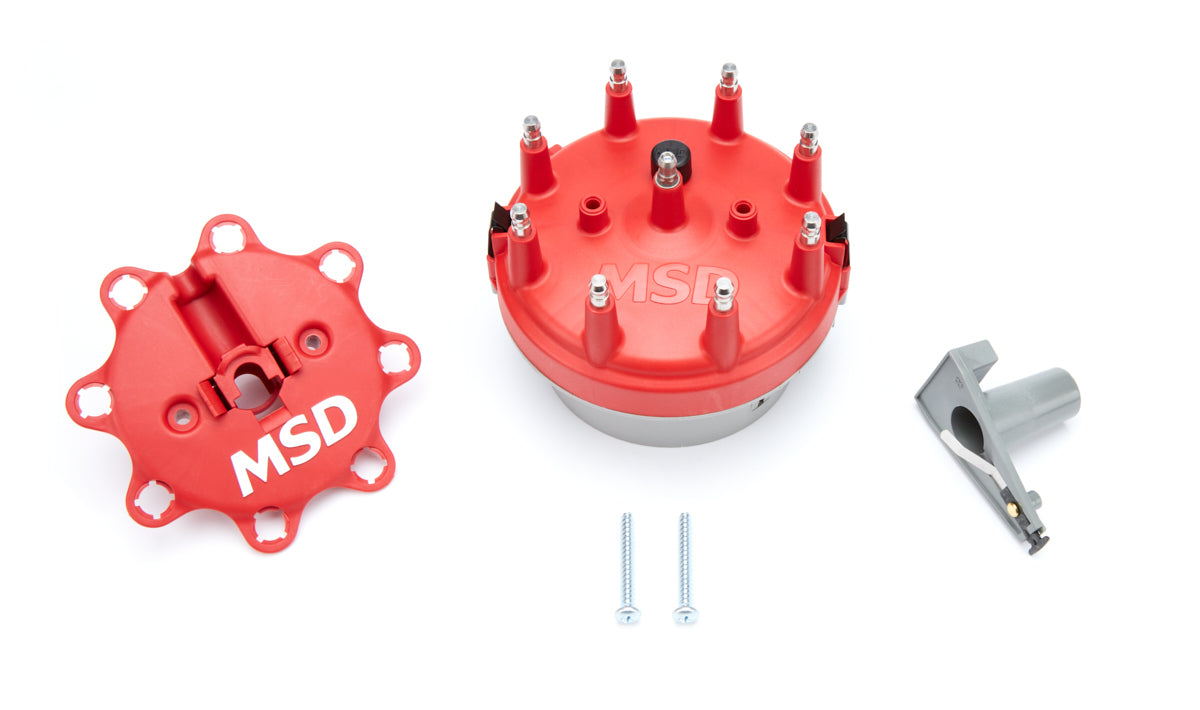 MSD Ignition 8414 Ford Complete Cap and Rotor Kit with Stainless Terminals and Clamp Down Design