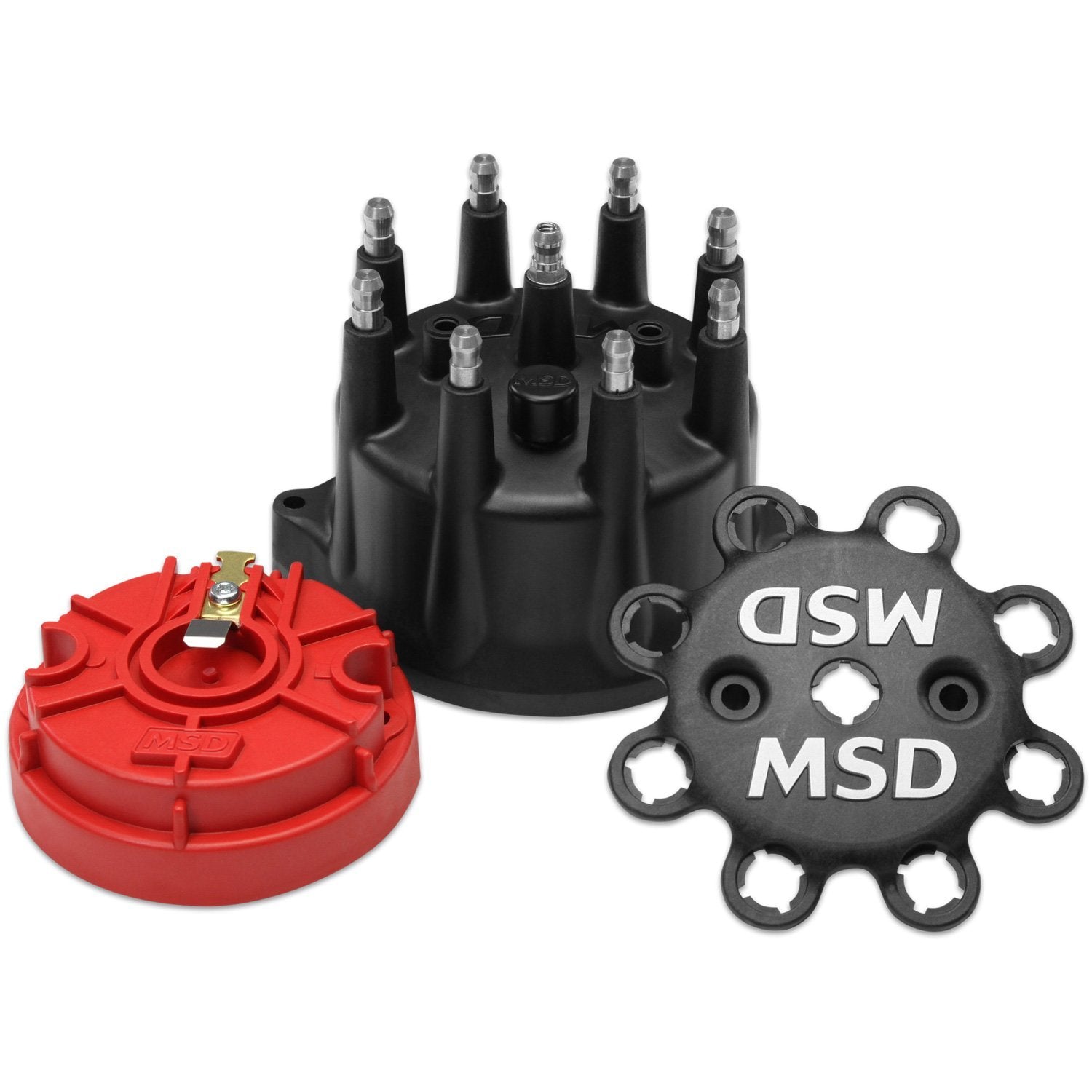 MSD Ignition Distributor Cap & Rotor Kit Small Diameter Black Part 84317