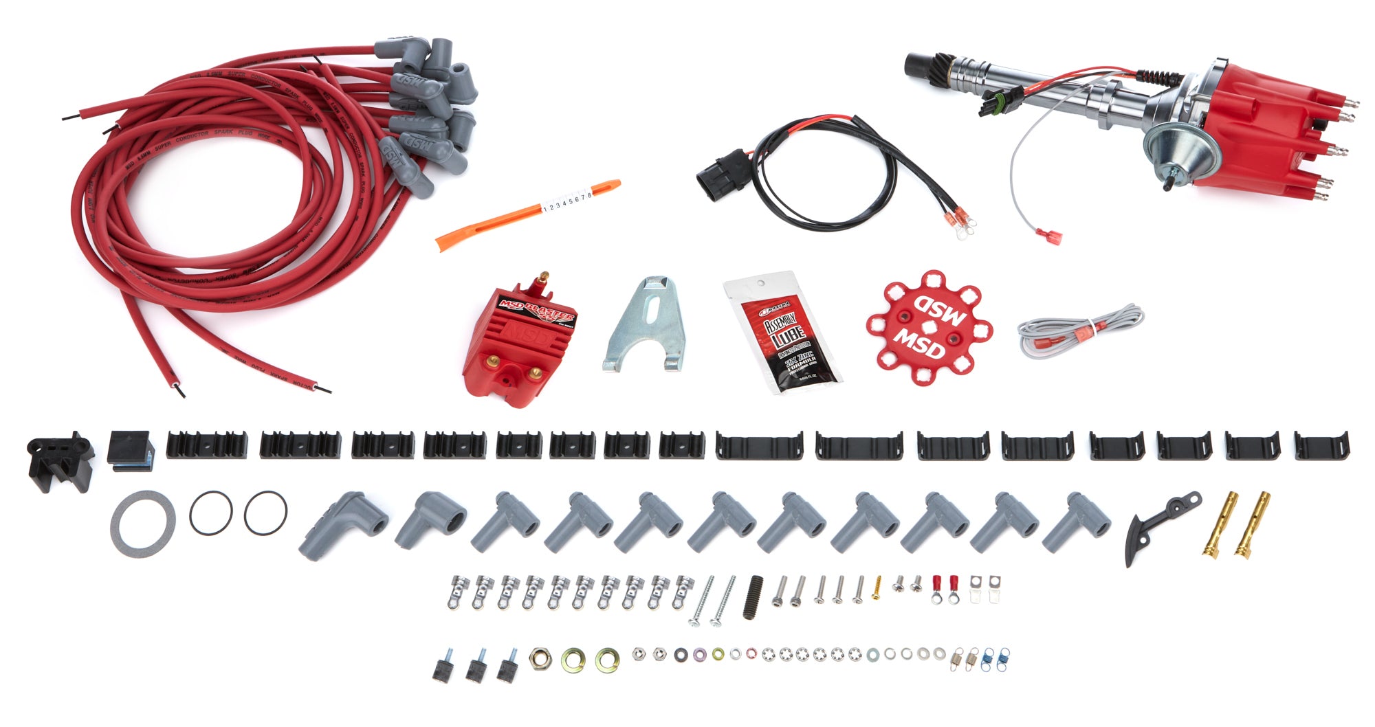 MSD Ignition 84741 Chevy V8 Crate Engine RTR Distributor Ignition Kit with Blaster SS Coil and Super Conductor Wires