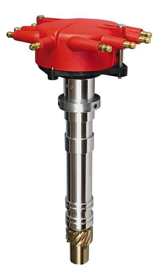 MSD Ignition 8489 Low Profile Pro-Stock Distributor with Crank Trigger Pickup and Locked Advance for Chevy V8
