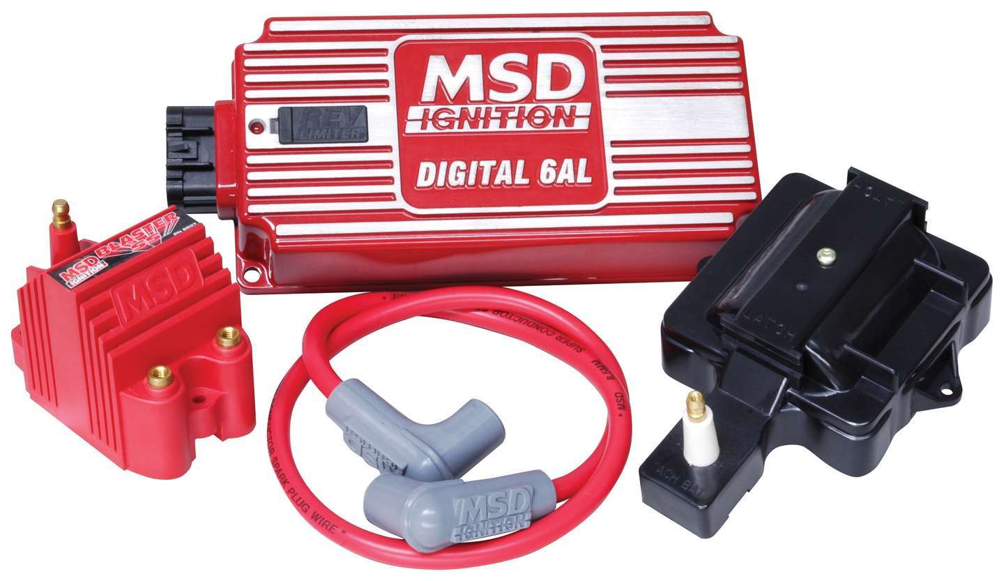 MSD Ignition 85001 Super HEI Kit with Digital 6AL and Blaster SS Coil for Chevy V8 and V6